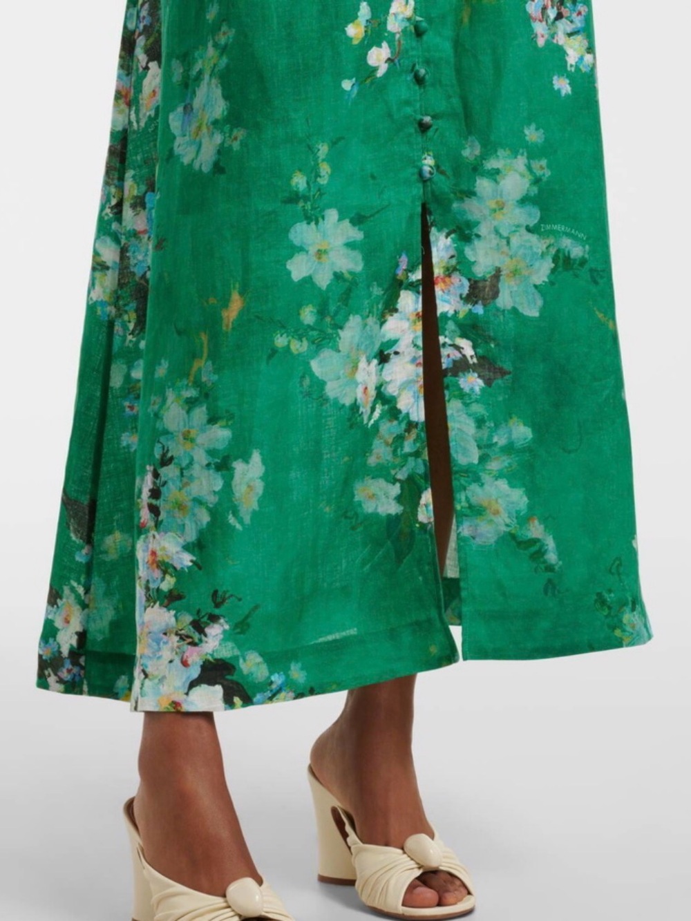 Zimmermann Everley Plunge floral linen midi dress - Picture 6 of 14